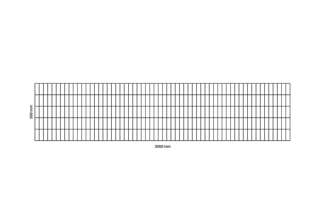 Rete gabbionata 3000x500 mm, maglia 50x100 mm