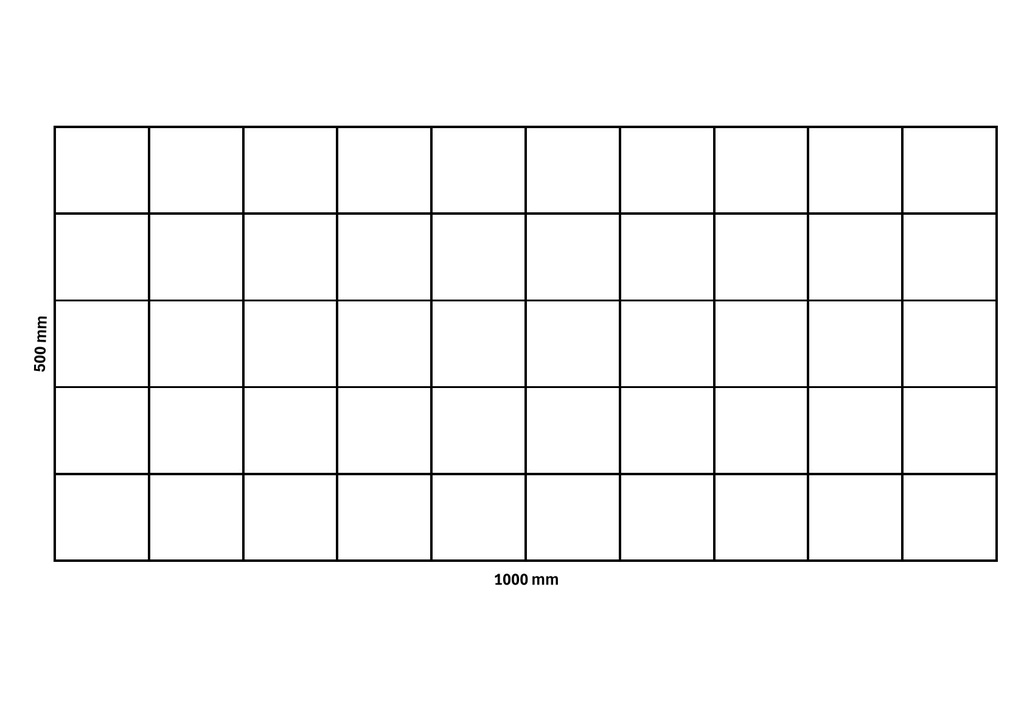 Rete gabbionata 1000×500 mm, maglia 100x100 mm