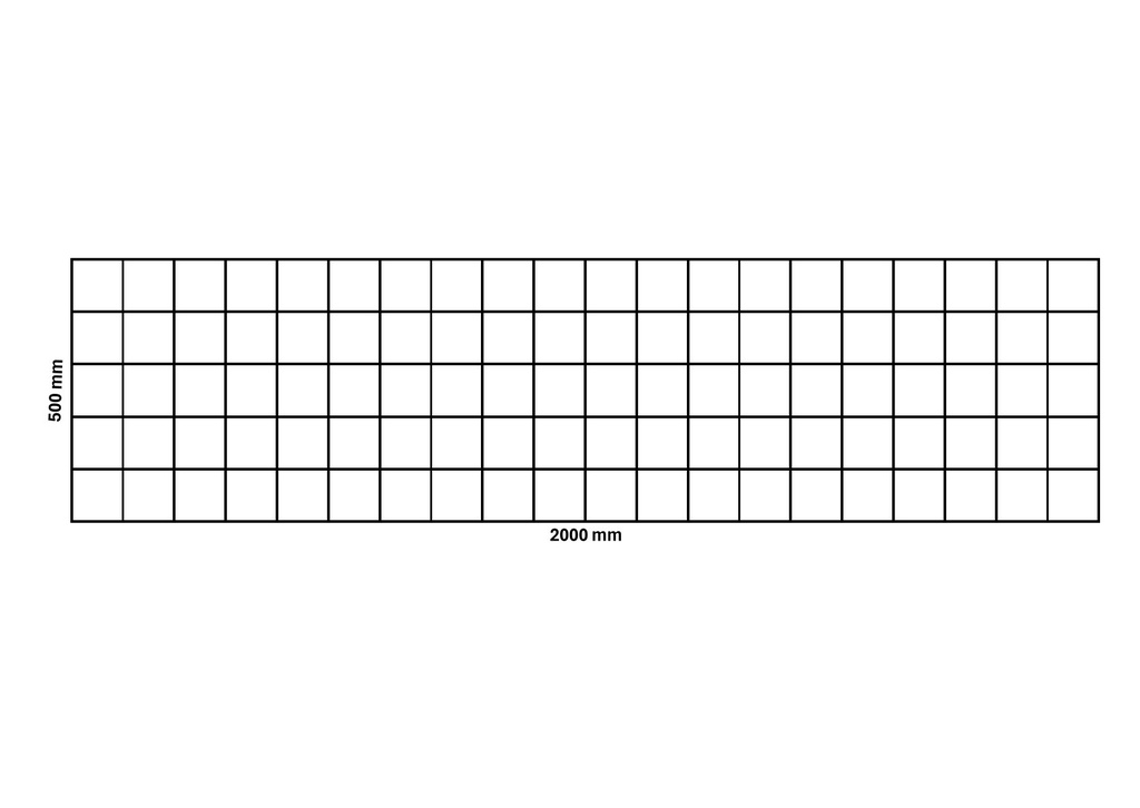 Rete a gabbioni 2000x500 mm, maglia 100x100 mm
