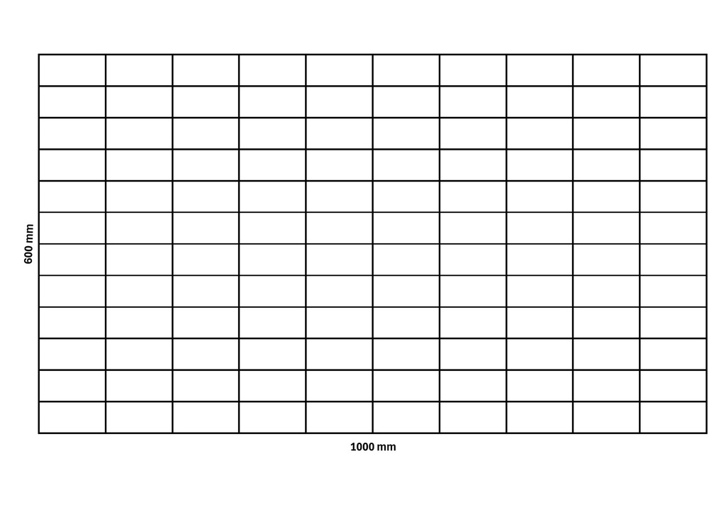 Rete a gabbioni 1000x600 mm, maglia 100x50 mm