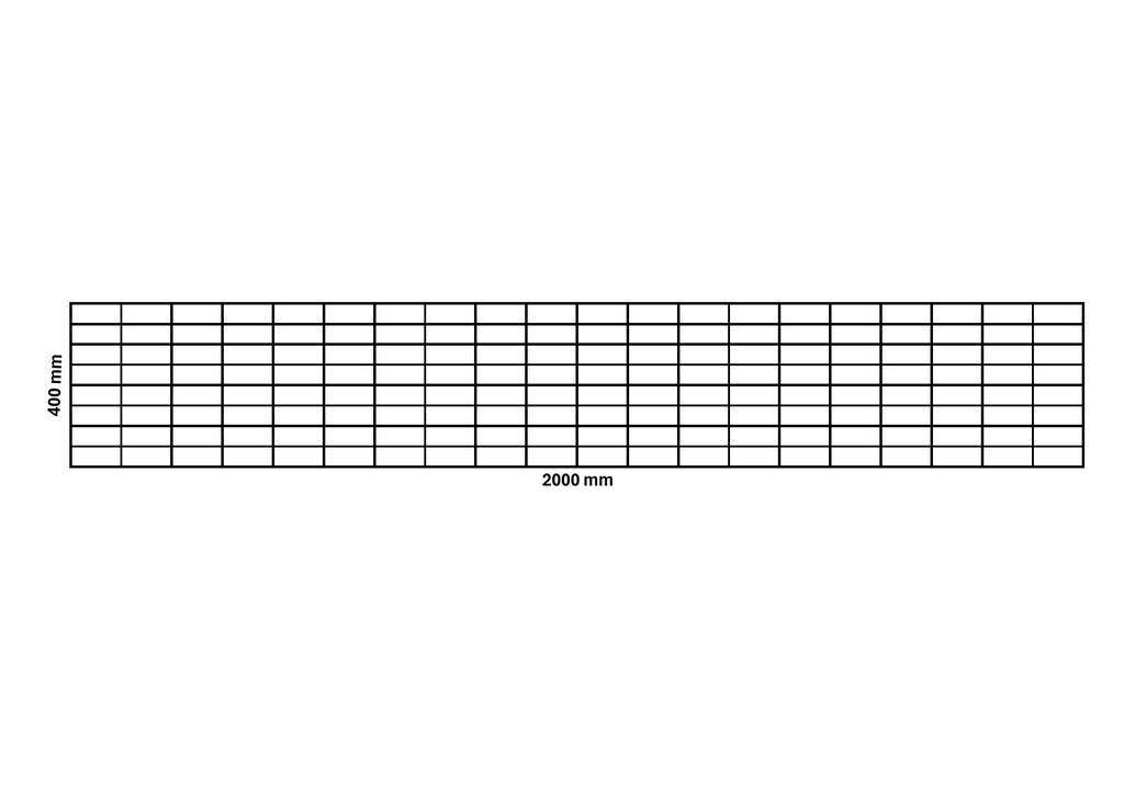 Rete gabbionata 2000x400 mm, maglia 100x50 mm