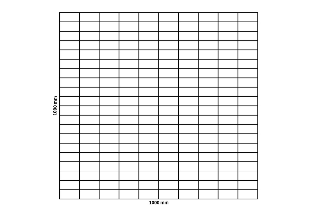 Rete gabbionata 1000x1000 mm, maglia 100x50 mm