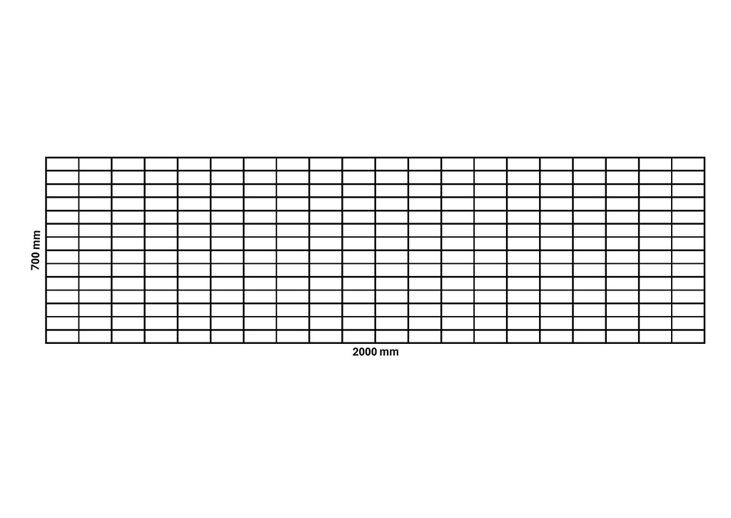 Rete gabbionata 2000x700 mm, maglia 100x50 mm