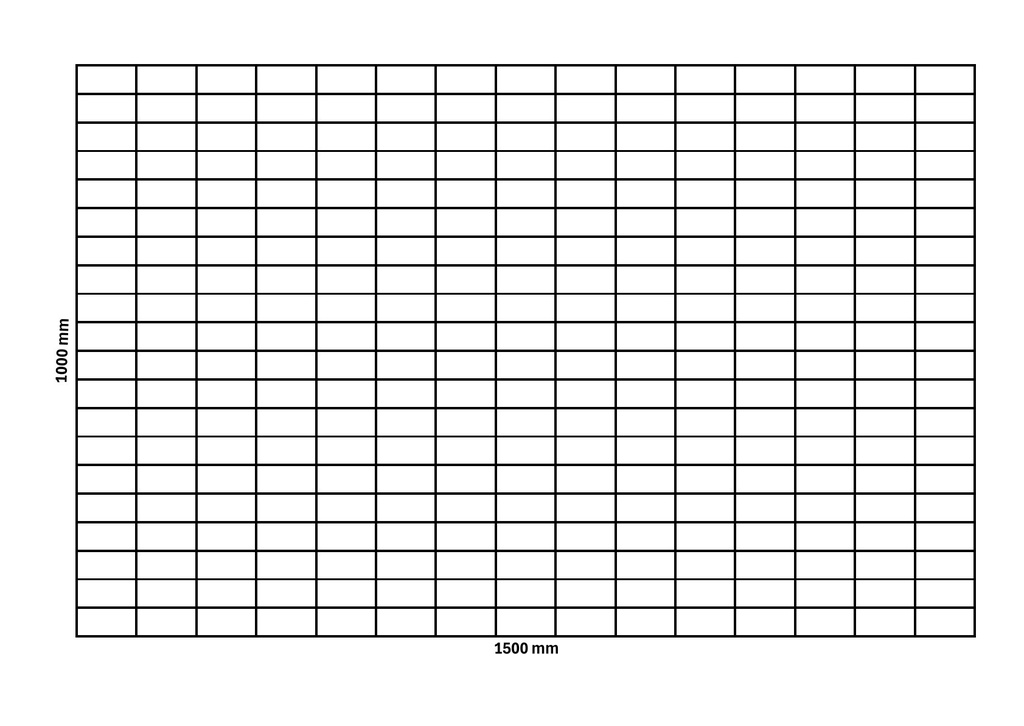 Rete gabbionata 1500x1000 mm, maglia 100x50 mm