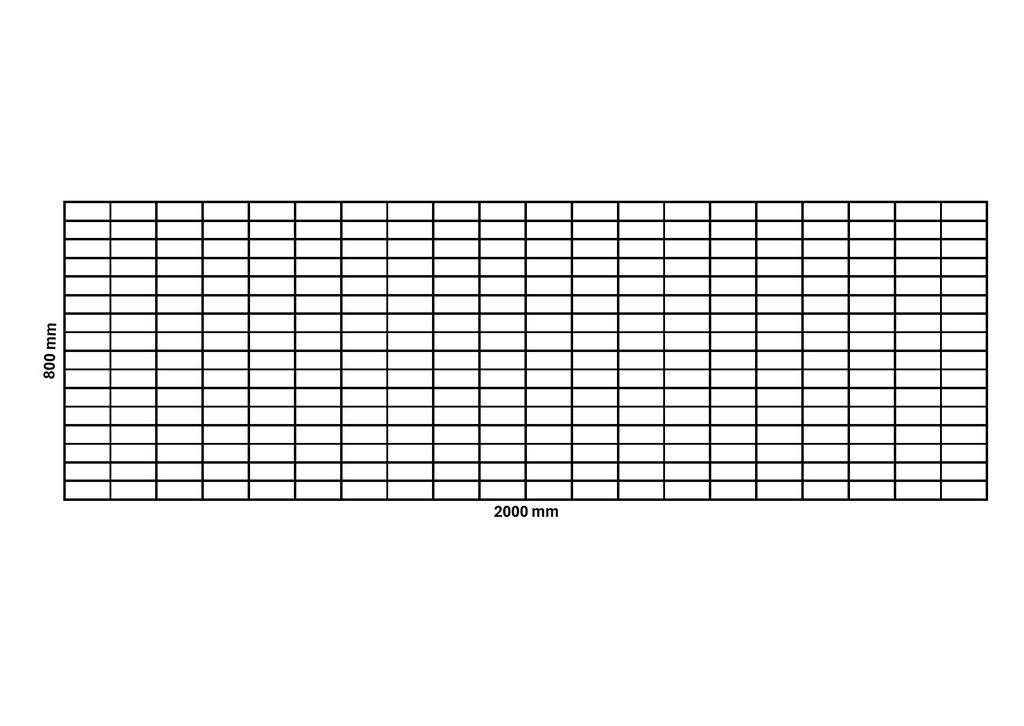 Rete gabbionata 2000x800 mm, maglia 100x50 mm