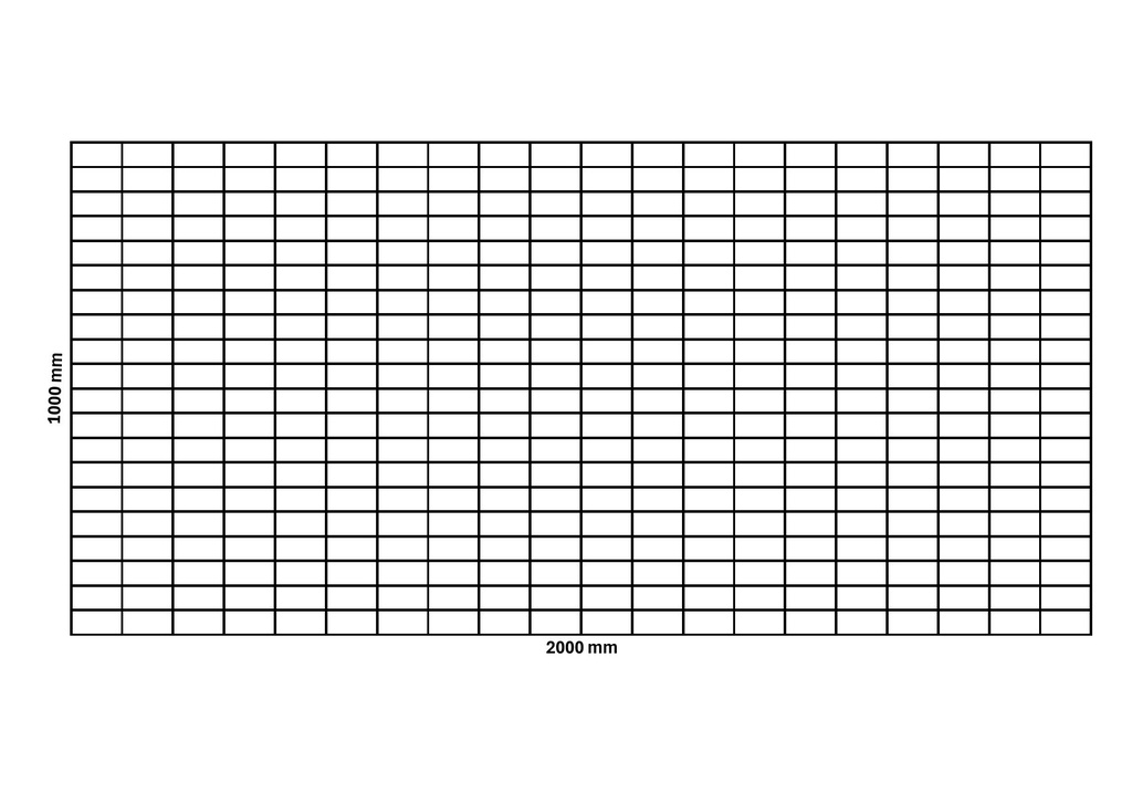 Rete gabbionata 2000x1000 mm, maglia 100x50 mm