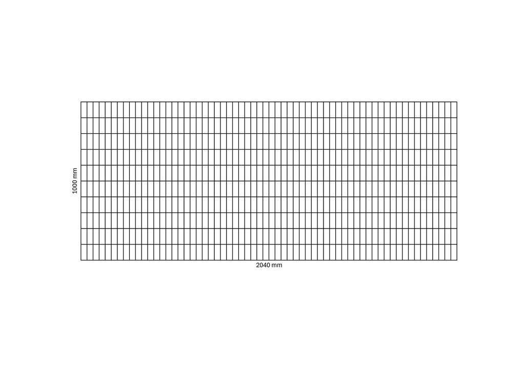 Rete a gabbioni 2040x1000 mm, maglia 33x100 mm