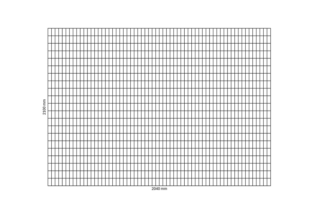 Rete a gabbioni 2040x2100 mm, maglia 33x100 mm