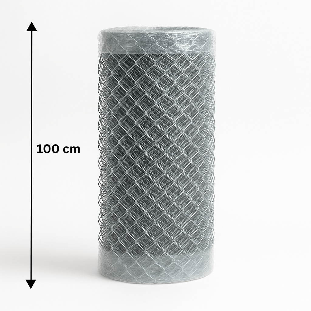 Rete zincata 100 cm, rotolo 15 m