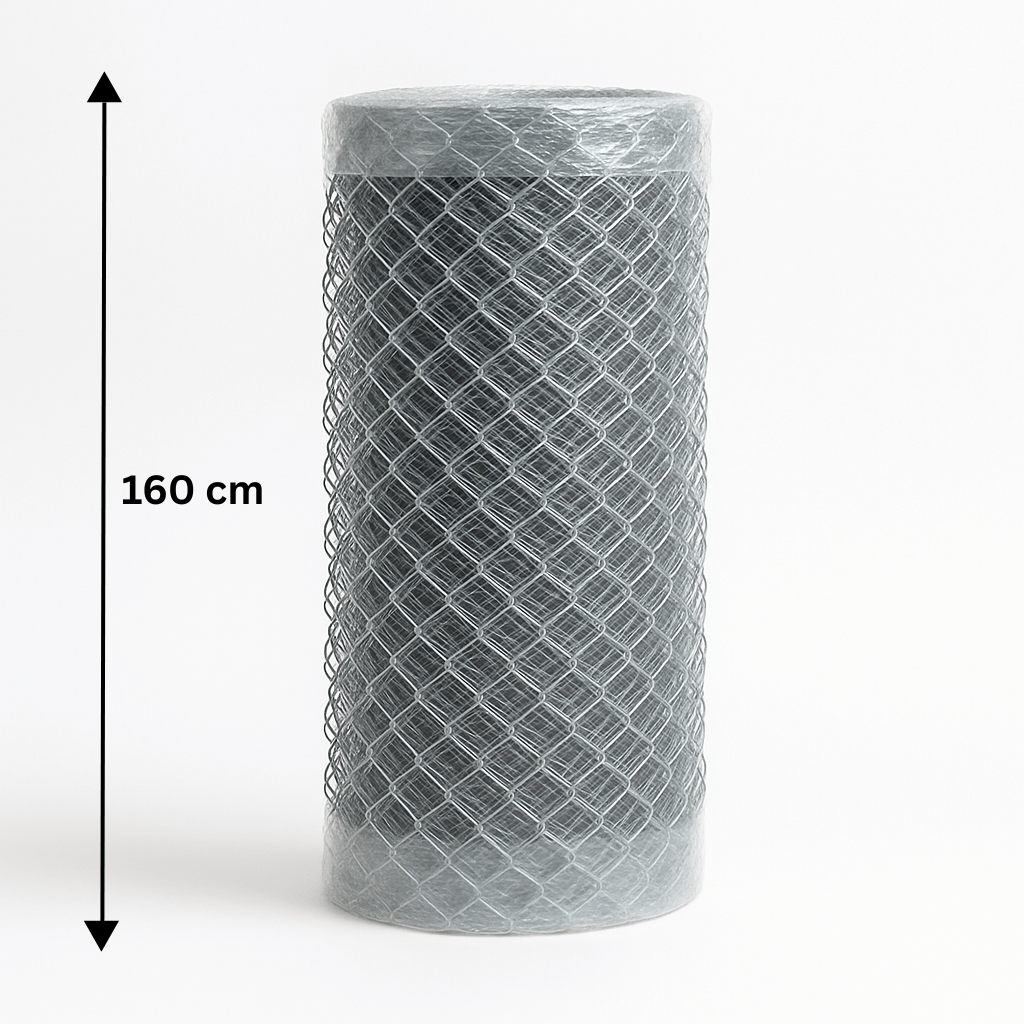Rete zincata 160 cm, rotolo 15 m
