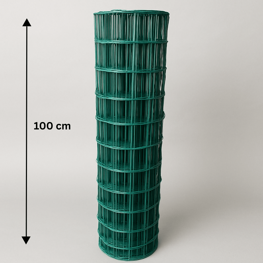 Rete plastificata saldata Metuje - verde - altezza 100 cm, maglia 100*75 mm, rotolo 25 m