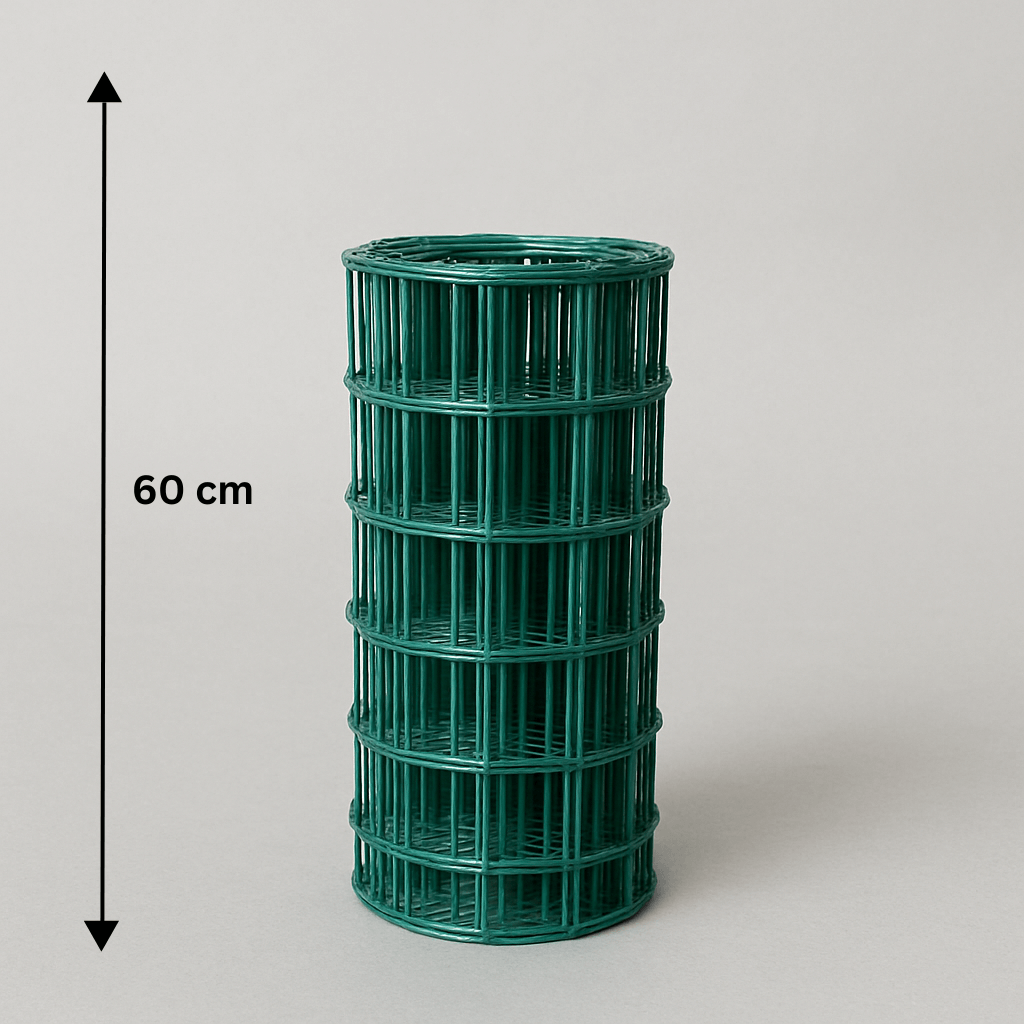 Rete plastificata saldata Metuje - verde - altezza 60 cm, maglia 100*50 mm, rotolo 25 m
